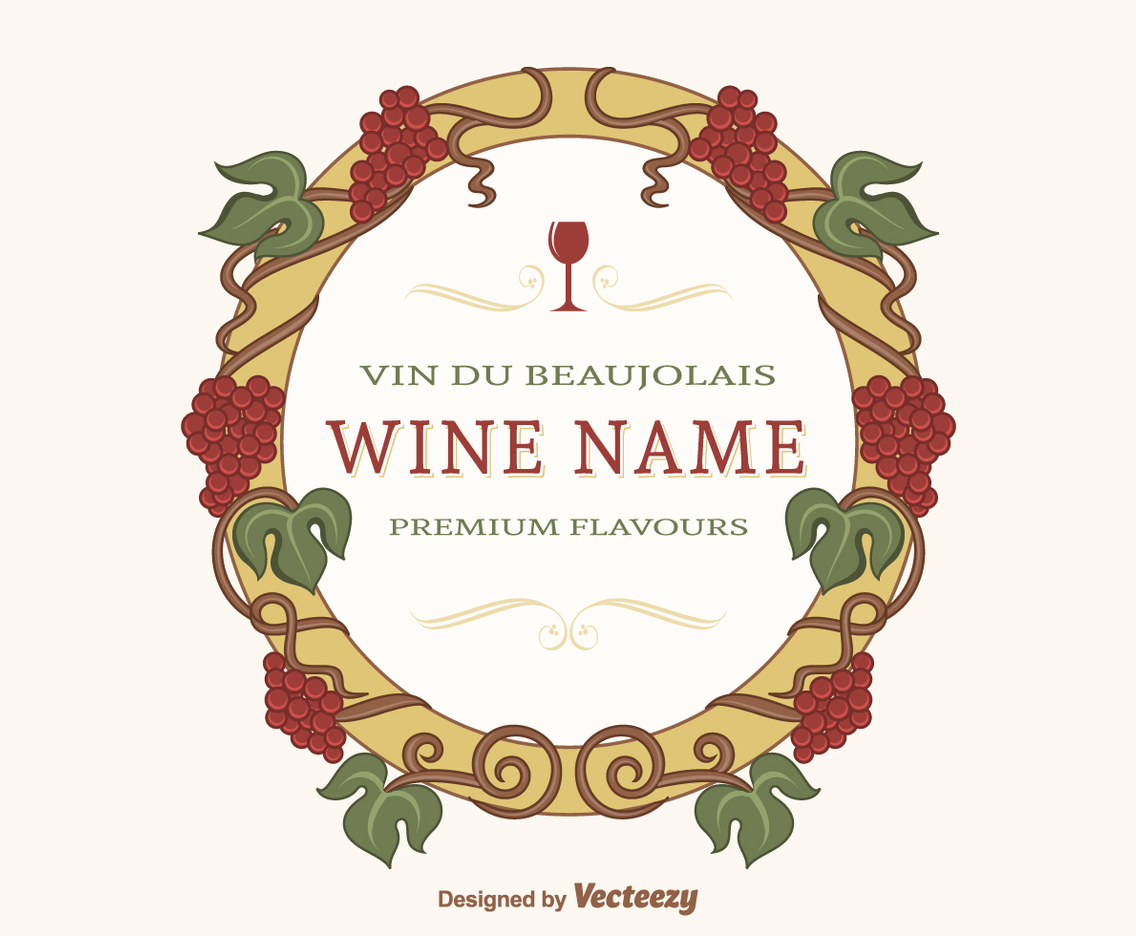 Free Decorative Grape Vines Vector Frame