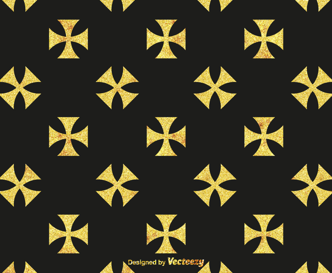 Free Golden Maltese Cross Vector Pattern