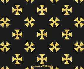 Free Golden Maltese Cross Vector Pattern