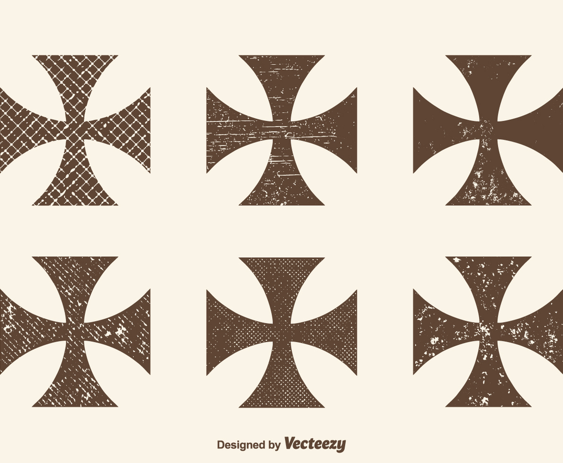Free Grunge Maltese Cross Vector Set