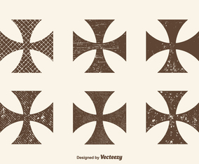 Free Grunge Maltese Cross Vector Set