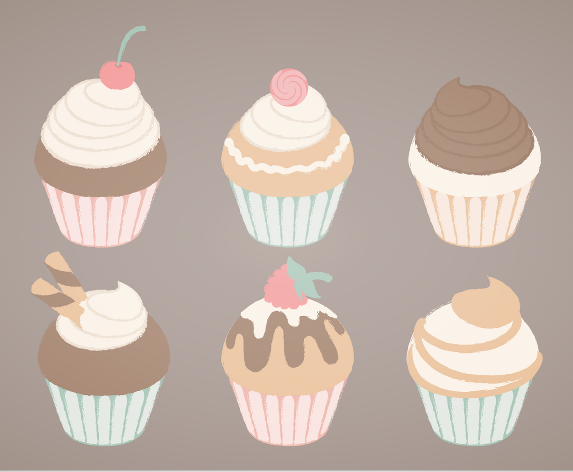 Vector Cupcakes Illustration