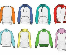 Free Raglan Hoodie Vector Set