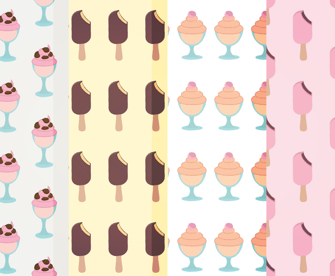 Vector Ice Cream Patterns