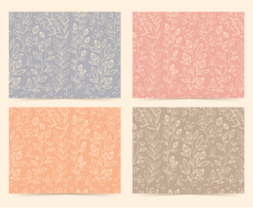Vector Linear Floral Patterns