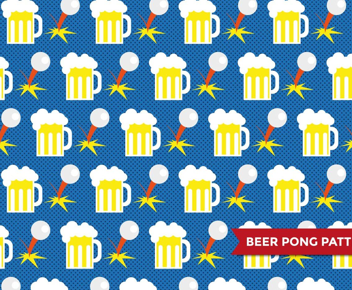 Beer Pong Patter Vector