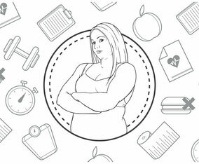 Free Fitness Icon with Woman Illustration