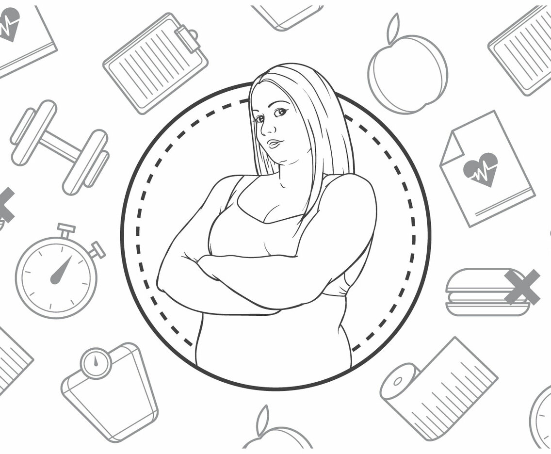 Free Fitness Icon with Woman Illustration