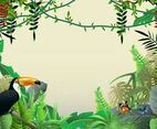 Beautiful Illustrations Of Tropical Jungle And Liana
