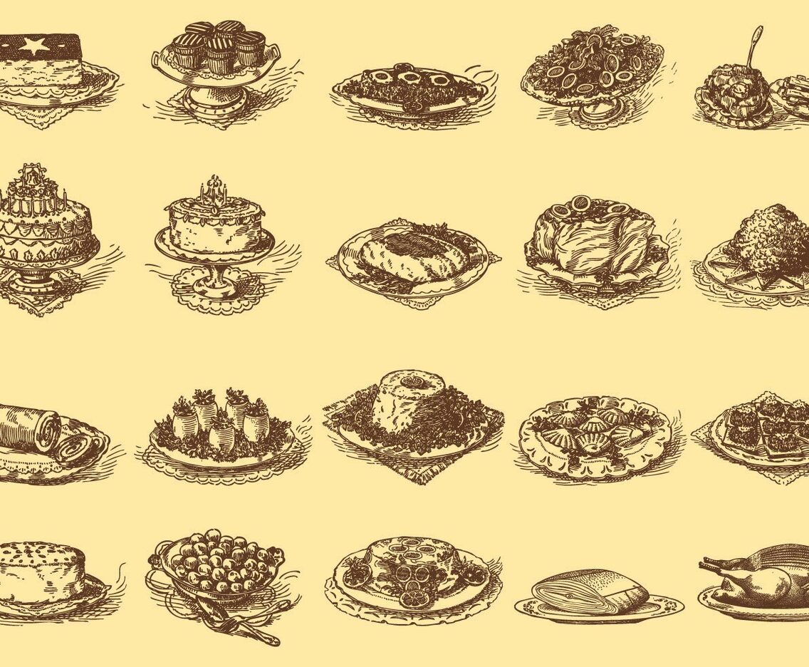 Vintage Delicious Dishes
