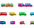 Bright Camper Caravan Icon Vector