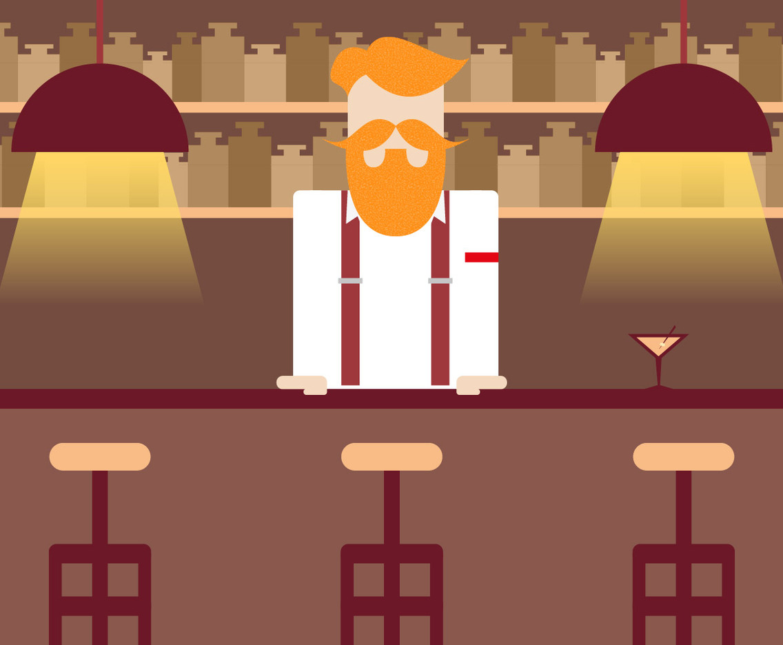 Barman Vintage Illustration Vector
