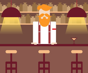 Barman Vintage Illustration Vector