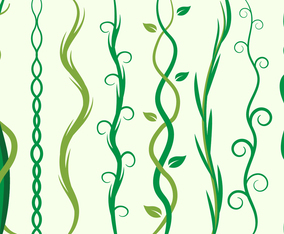 Free Green Liana, Curve Element Vector Illustration