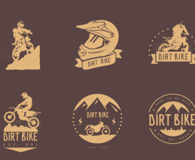 Dirt Bike Vintage Logo Vectors