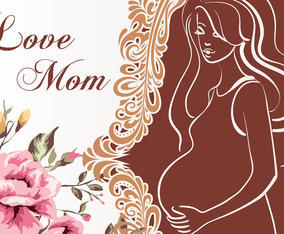 Vector Illustration of Pregnant mom invitation
