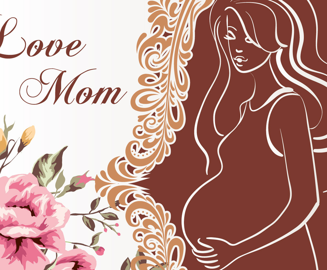 Vector Illustration of Pregnant mom invitation
