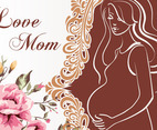 Vector Illustration of Pregnant mom invitation