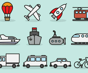Cute Transport Icons
