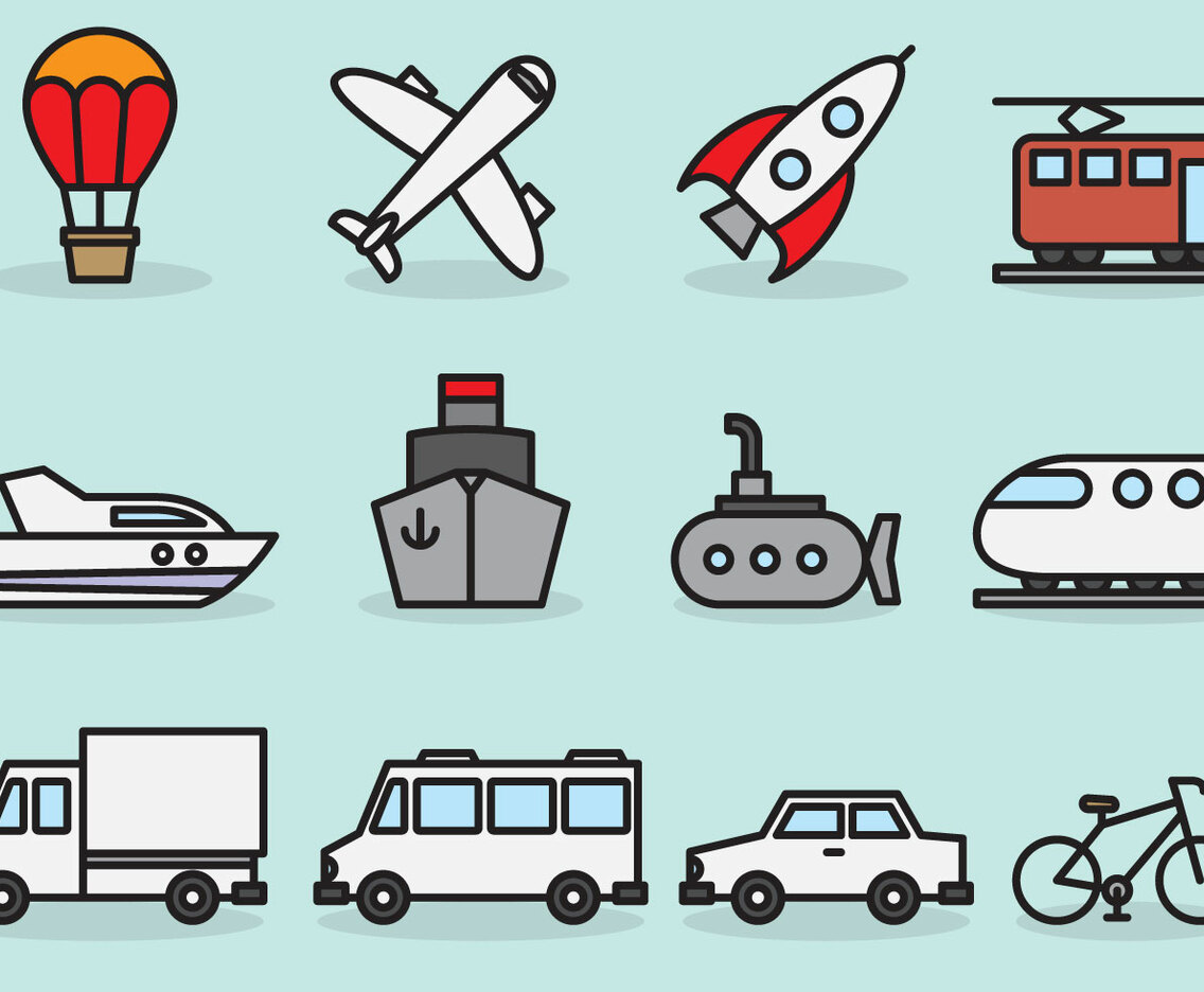 Cute Transport Icons