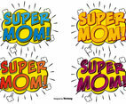 Super Mom Comic Text Illustrations