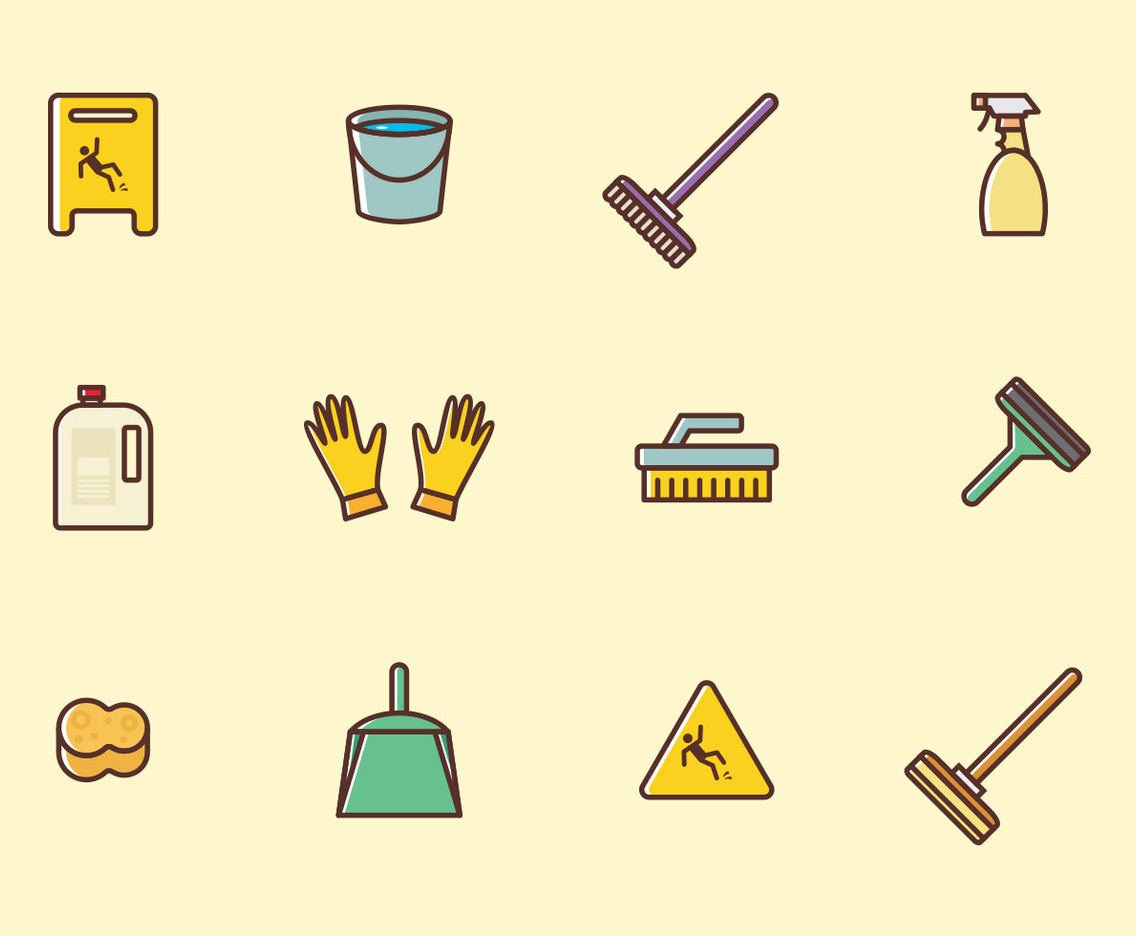 Cleaning Icons Set