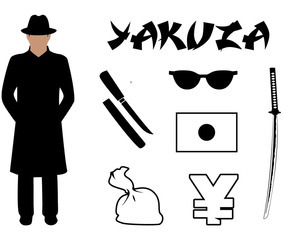 Vector Set Yakuza Symbols Associated Japan