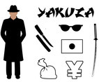 Vector Set Yakuza Symbols Associated Japan
