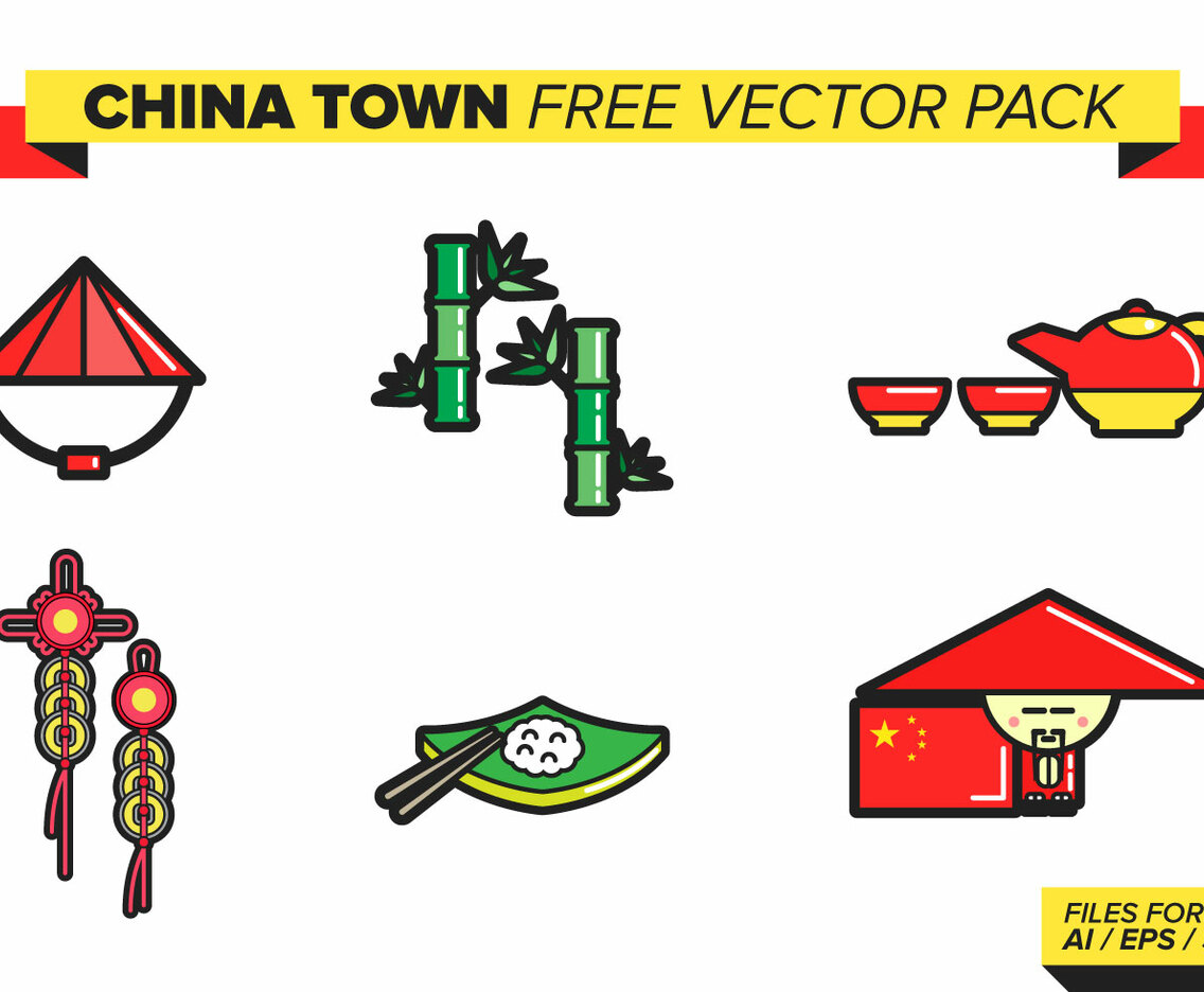 China Town Free Vector Pack