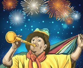 Sports Fan With Vuvuzela