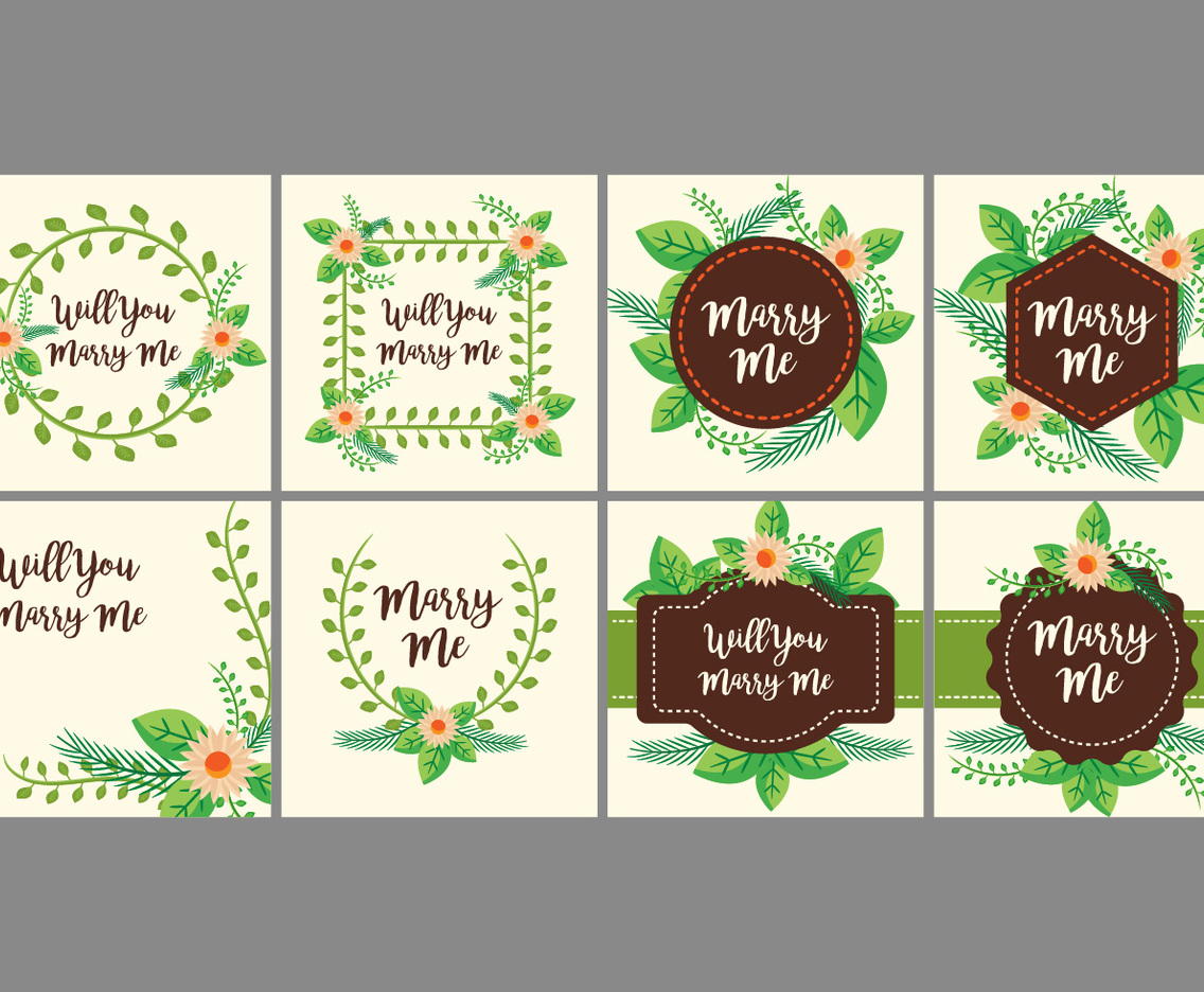 Free Marry Me Card Design Vector
