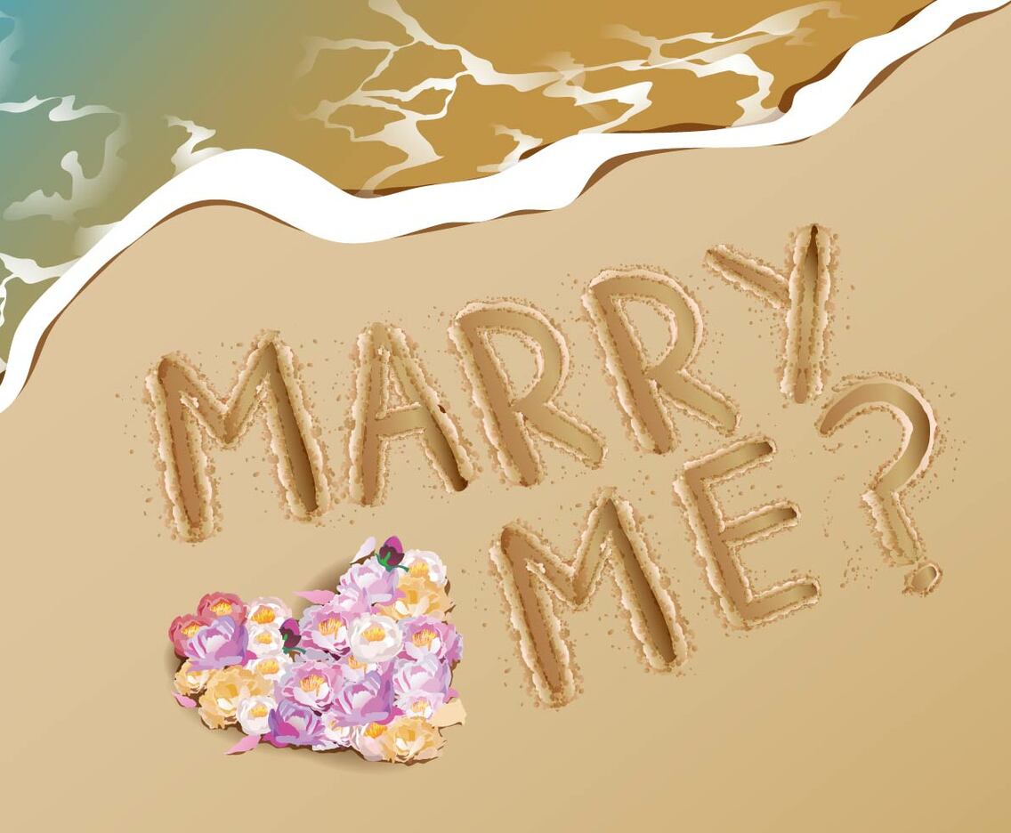 Marry Me Proposal Idea At Beach