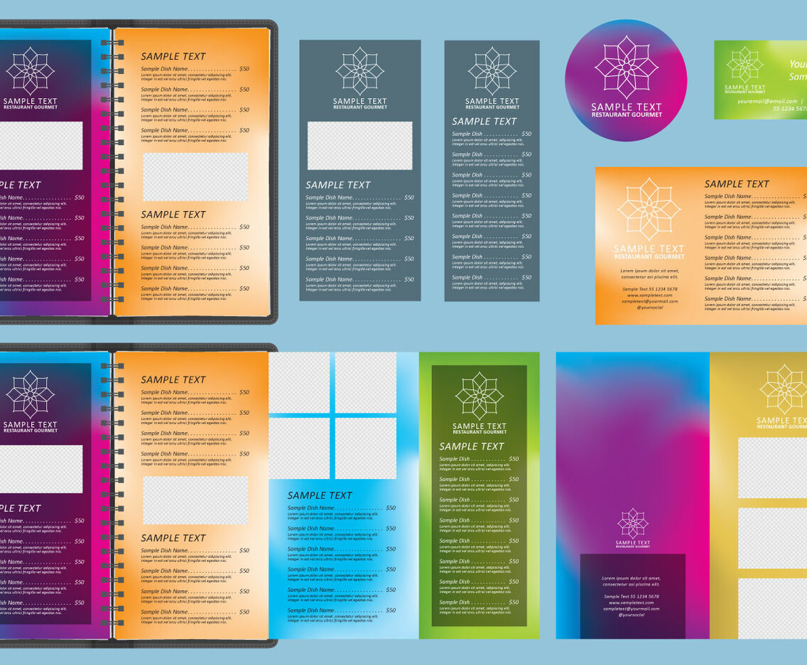 Gradients Menu Templates