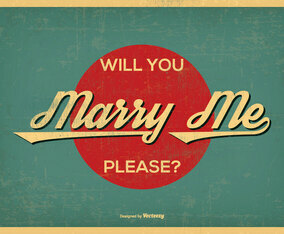 Vintage Retro Style Marry Me Illustration