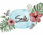 Jungle Flowers Watercolor Vector