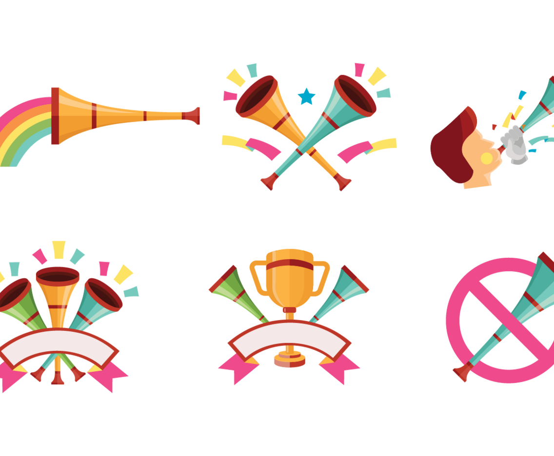 Celebratory Vuvuzela Vectors