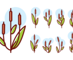 Cattails icons Vector