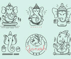Ganesh Outlined Vector Pack