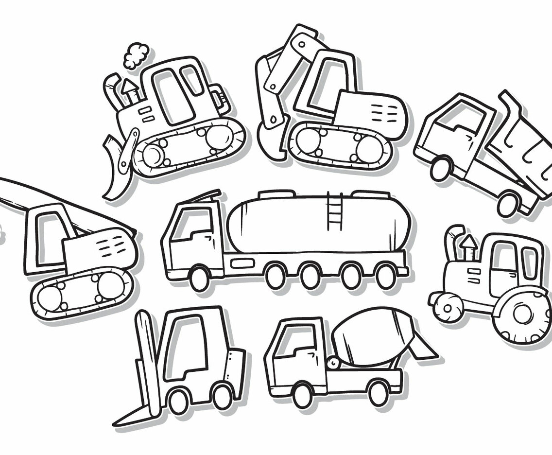 Free Doodle Construction Vehicle Vector