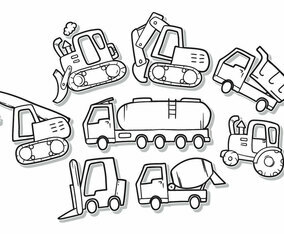 Free Doodle Construction Vehicle Vector
