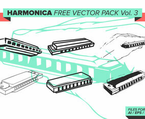 Harmonica Free Vector Pack Vol. 3