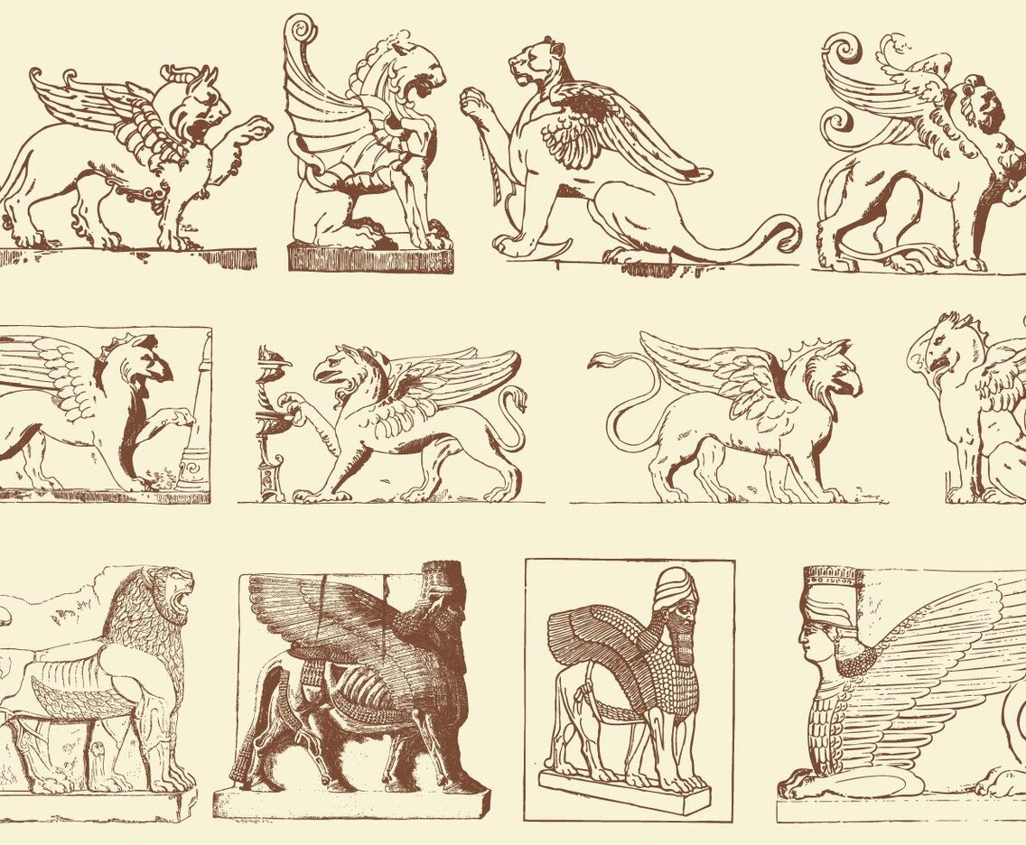 Winged Lion Sculptures