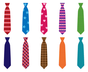 Free Set of Colorful Tie Vector