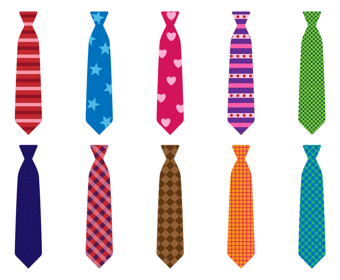 Free Set of Colorful Tie Vector