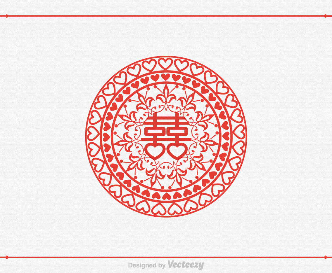 Free Double Happiness Paper Cut Vector