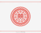 Free Double Happiness Paper Cut Vector