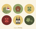 Free Flat Wine Vector Icons
