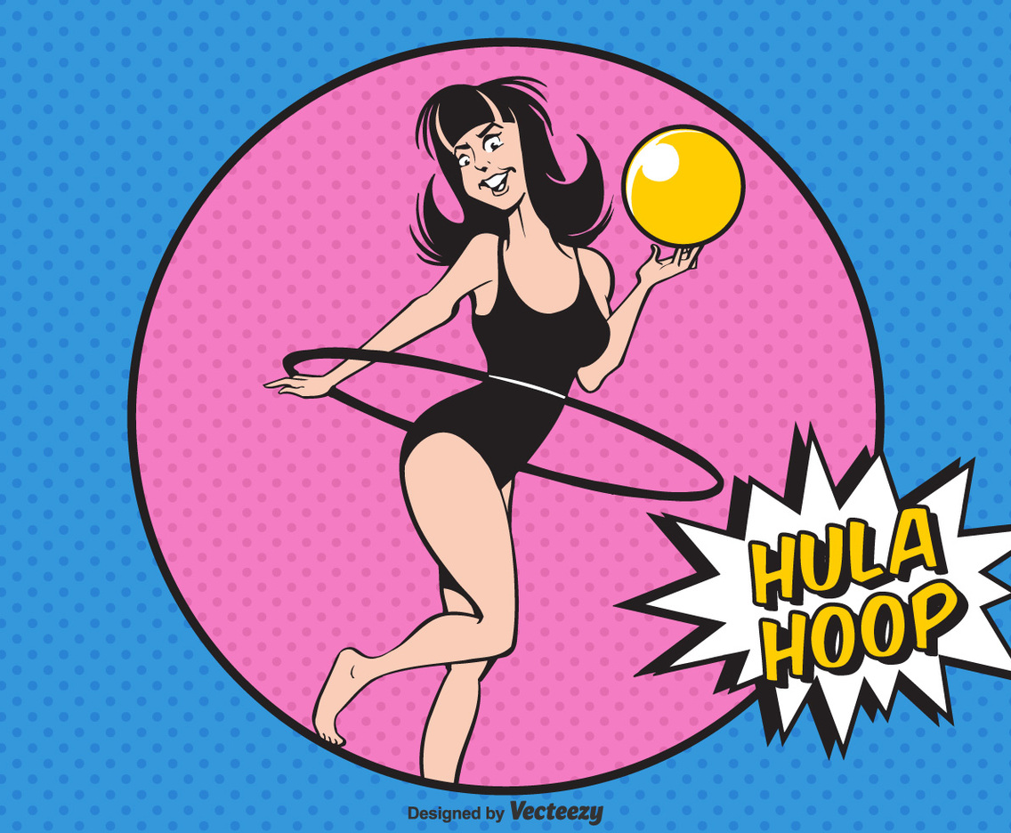 Free Girl With Hula Hoop Vector Illustration