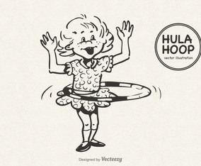 Free Little Girl Doing The Hula Hoop Vector