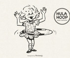 Free Little Girl Doing The Hula Hoop Vector